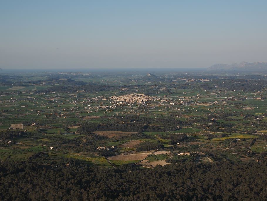 mallorca, landscape, foresight, good view, puig de randa, bay of alcudia HD wallpaper