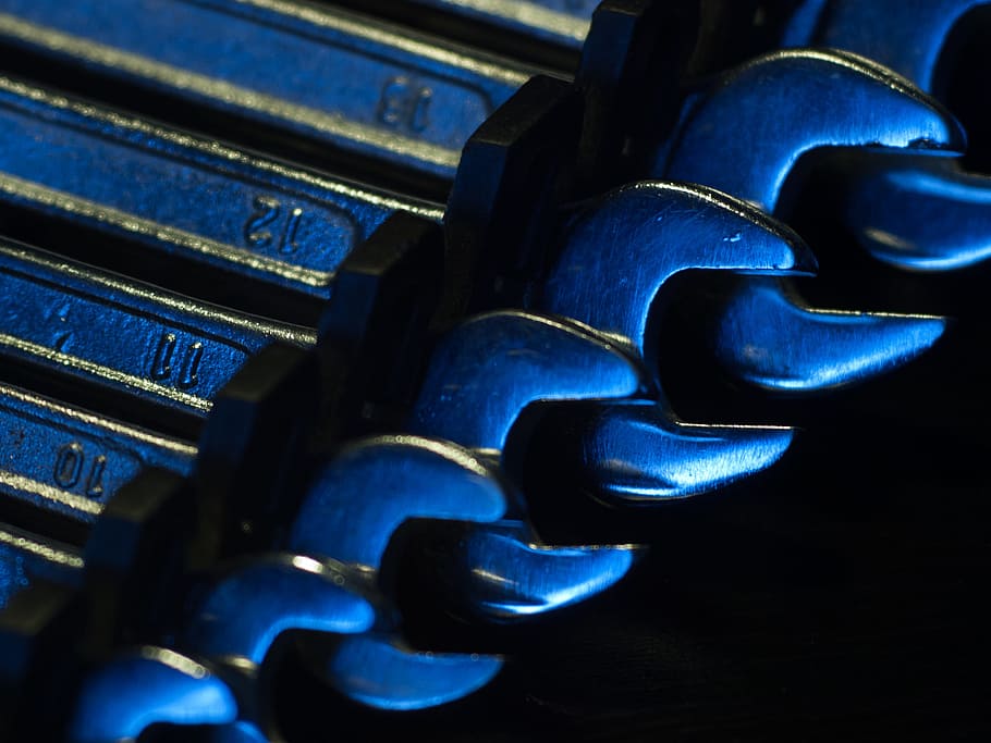 wrench, set, tools, macro, a set of keys, metal, silver, steel HD wallpaper