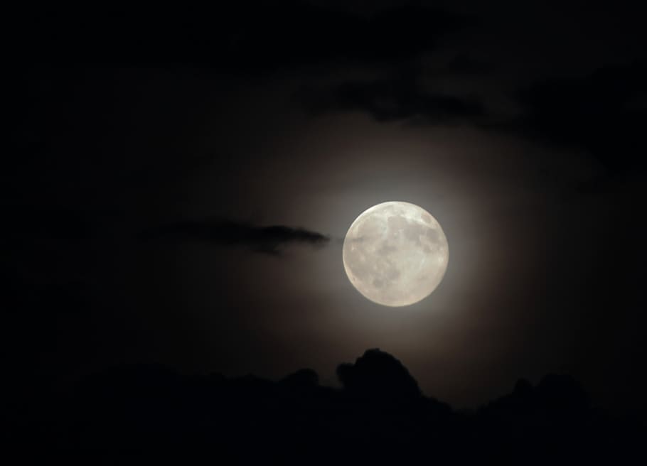 Hd Wallpaper Moon Cloud At Night Dark Moonlight Moonshine