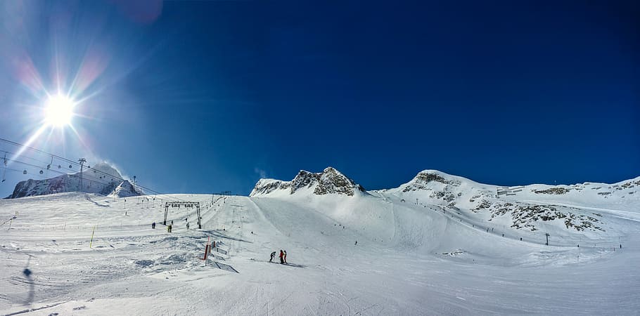 photo of snow field, panorama, kitzsteinhorn, winter, cold, mountain