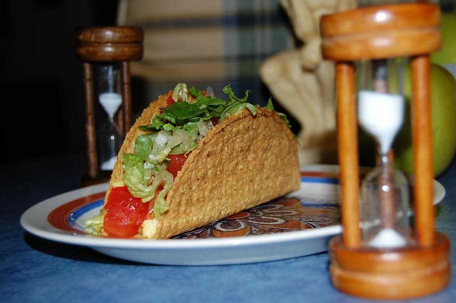 cooked tacos on plate, Taco, Time, Time, Again, food and drink HD wallpaper