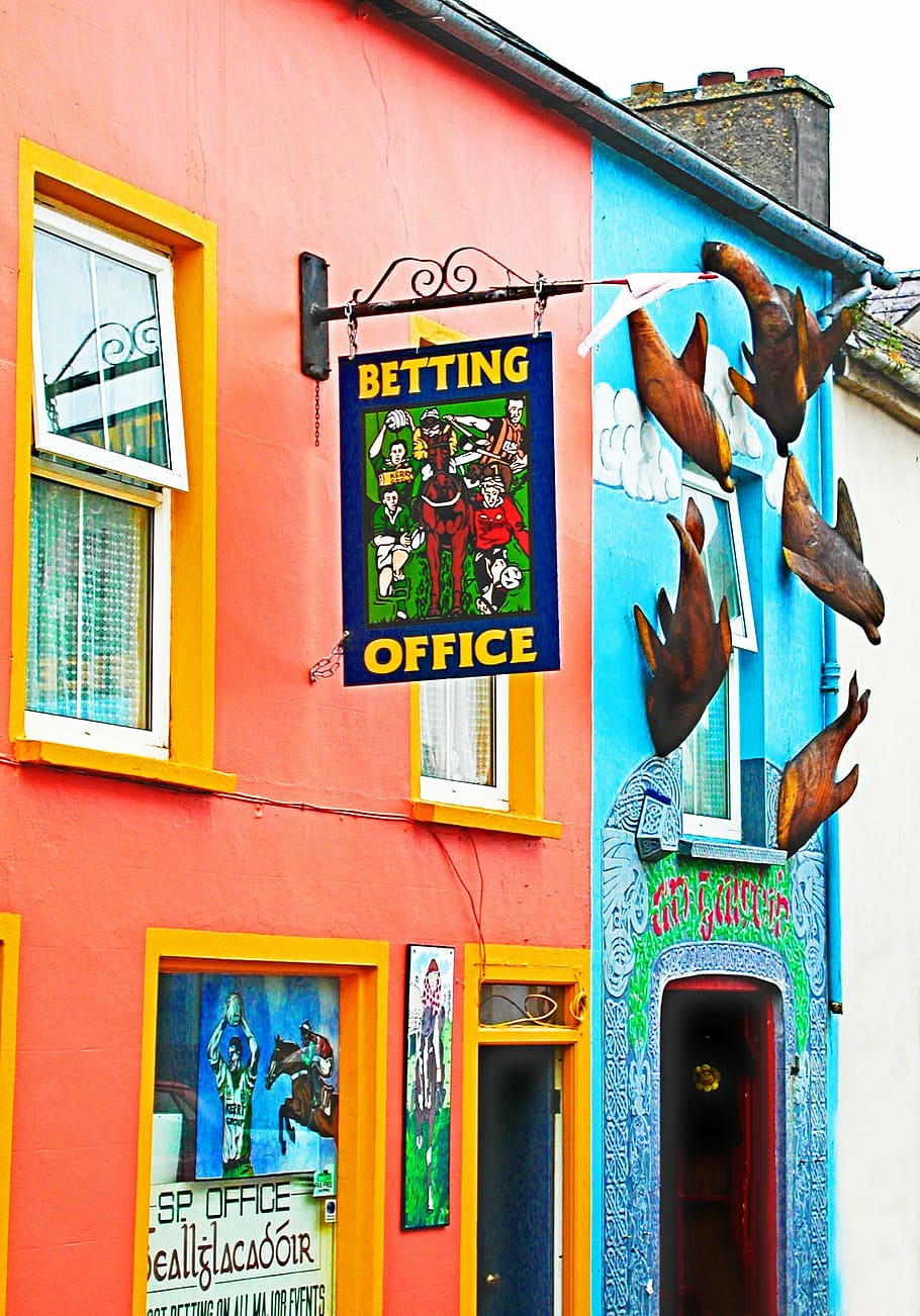 blue and green betting office signboard, irish, celtic, betting shop, HD wallpaper
