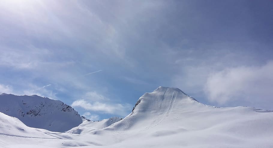 snow covered mountain, alpine, snow landscape, mountains, ski area, HD wallpaper