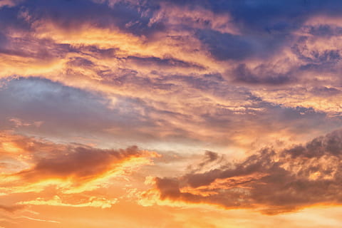 sky during golden hour, sunset, nature, dawn, dusk, summer HD wallpaper