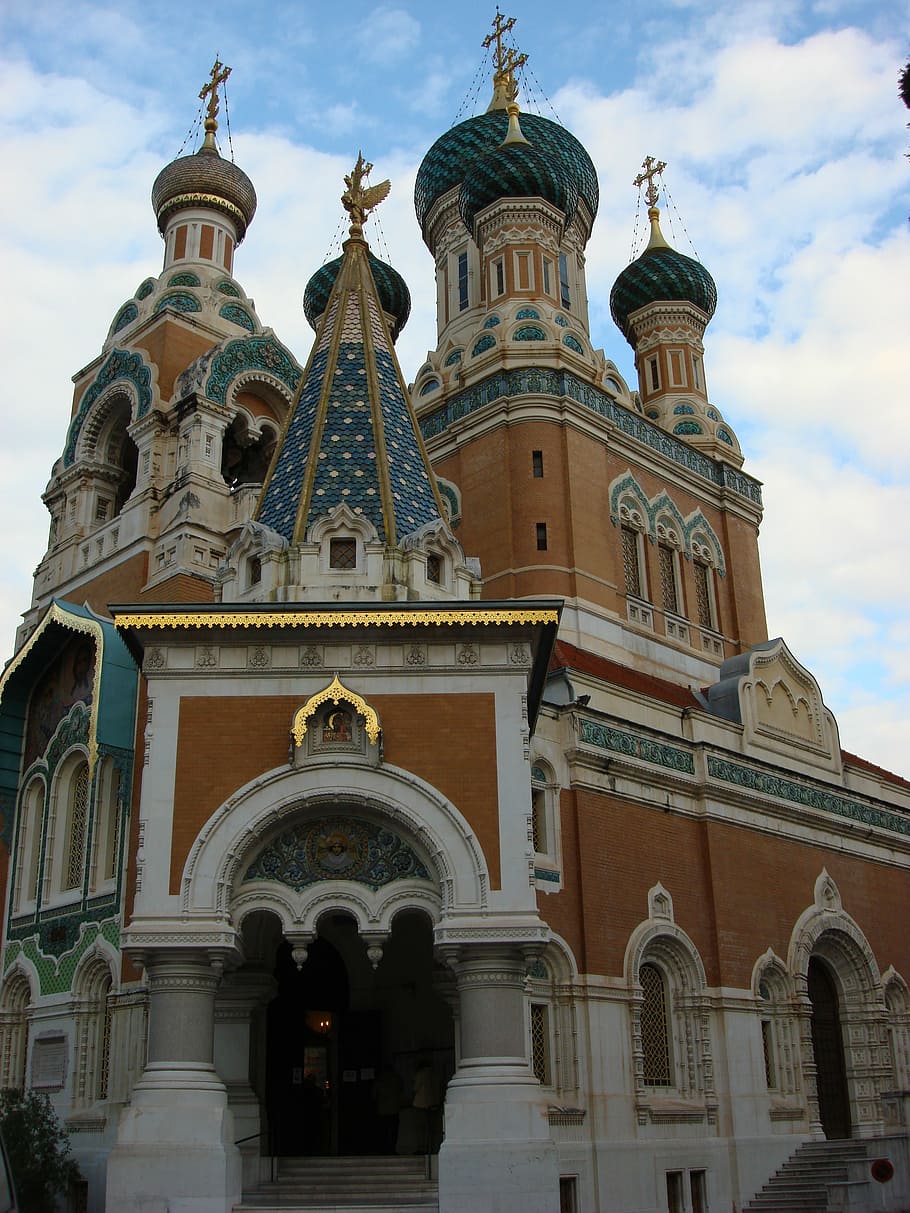 cathedral, nice, russian, architecture, tourism, europe, france HD wallpaper