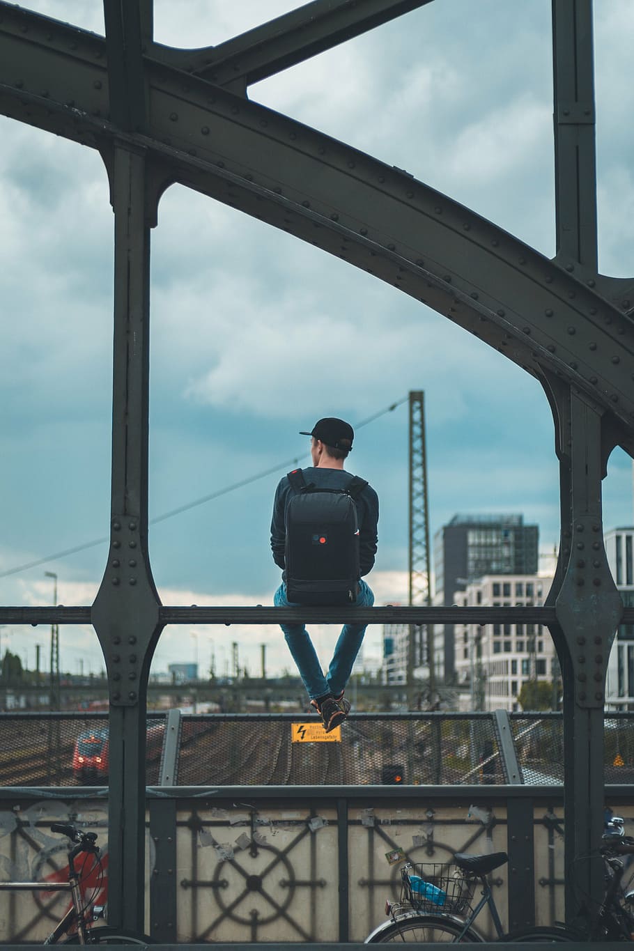 black backpack, architecture, building, infrastructure, sky HD wallpaper