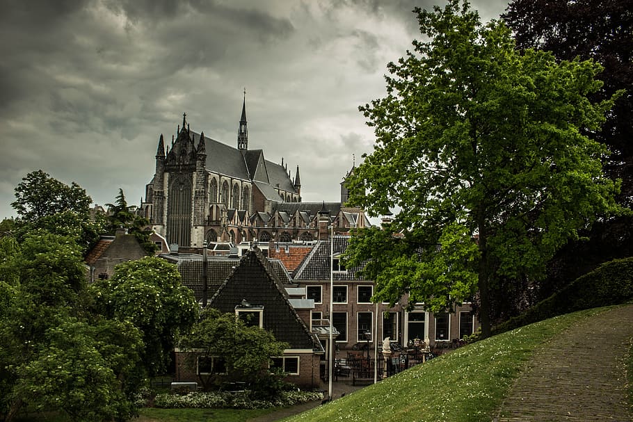 landscape, nature, sky, houses, architecture, buildings, castle HD wallpaper