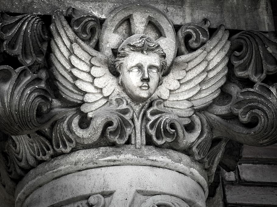 Angel, Castle, Statue, Column, architecture, ornate, sculpture HD wallpaper