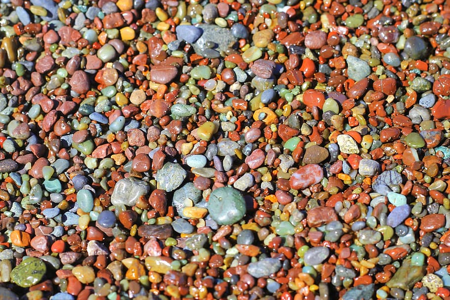 Pebbles, Beach, Stones, Round, summer, full frame, large group of objects HD wallpaper