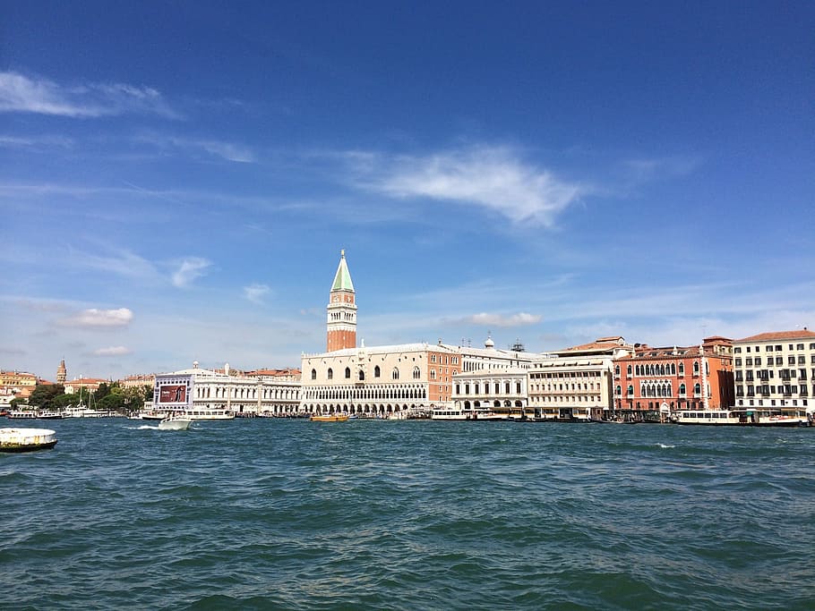 venice, doge's palace, channel, venice - Italy, architecture HD wallpaper