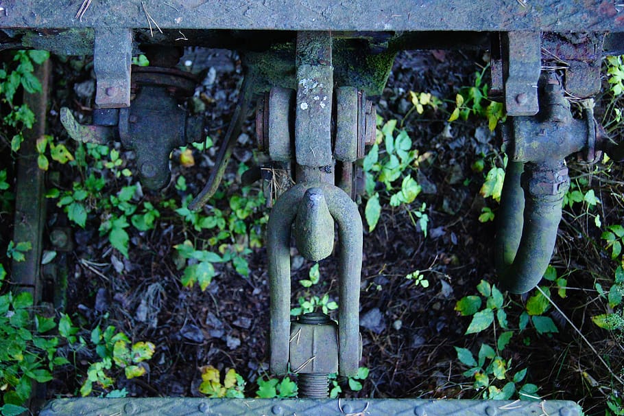 railway, rusted, buffer, old, nature, clutch, plant, day, no people HD wallpaper