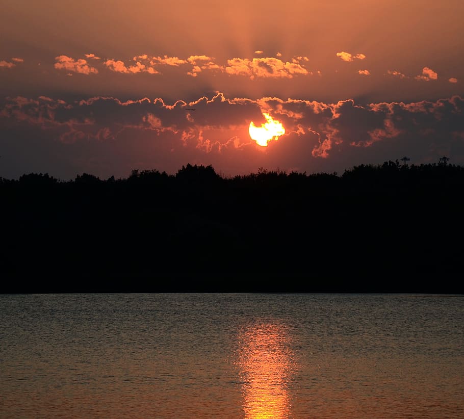 sunrise, birds, fly, high, oklahoma, sunset, sky, beauty in nature HD wallpaper