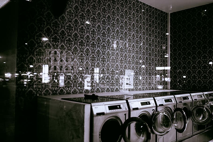photography of gray washer and dryer during daytime, photo of front-load washer is open, HD wallpaper