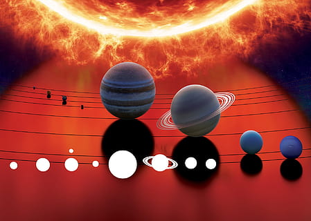 solar system illustration, space, planet, the sun, education HD wallpaper