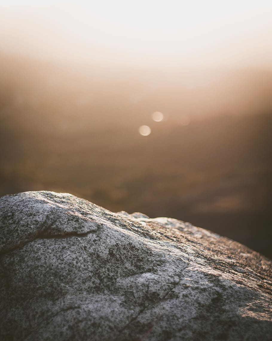 selective focus photography of gray stone, gray rock formation closeup photography HD wallpaper