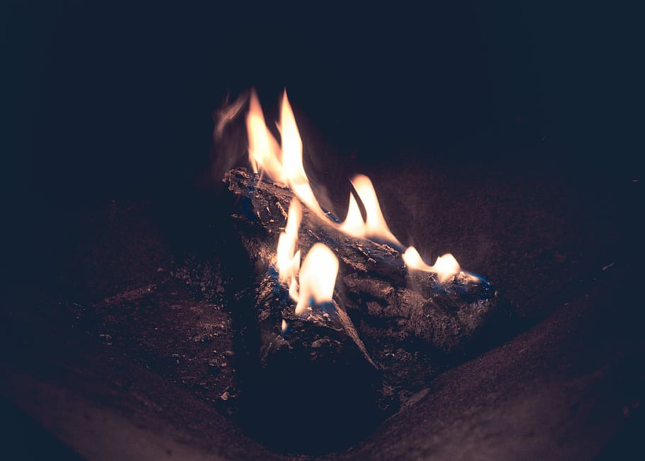 burning wood photo, fire, logs, campfire, flame, fire - natural phenomenon HD wallpaper