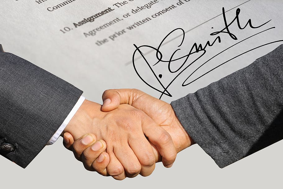signature, contract, shaking hands, handshake, agreement, partnership, HD wallpaper