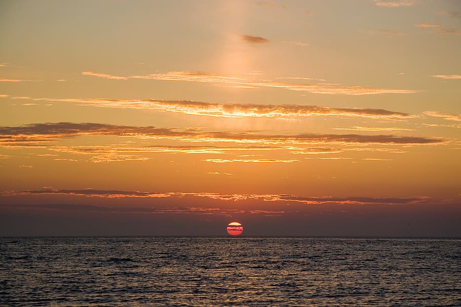 sol, evening, sunset, beach, sky, sea, water, scenics - nature HD wallpaper