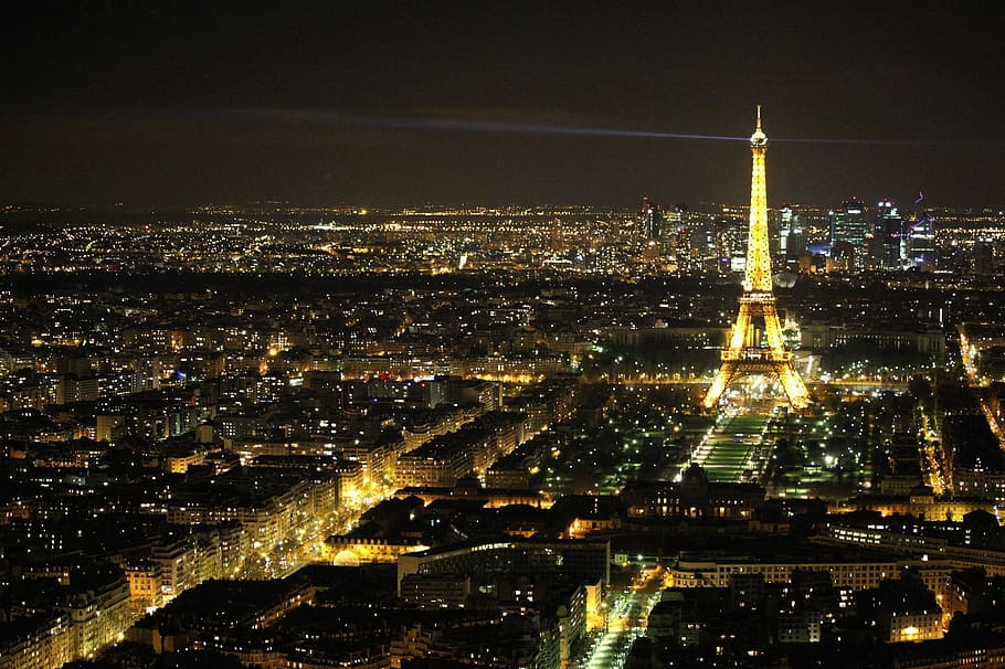 Eiffel Tower, Paris, Monument, Night, symbol, structure, cityscape HD wallpaper