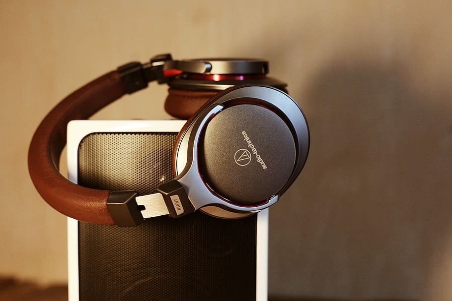 Headphones with Speaker, acoustics, photos, public domain, sound, HD wallpaper