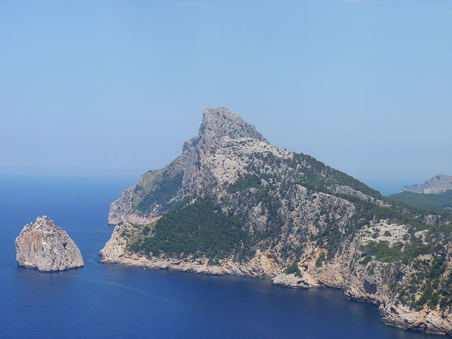 Cliffs, Mallorca, Spain, Rock, Sea, blue, mediterranean, water HD wallpaper