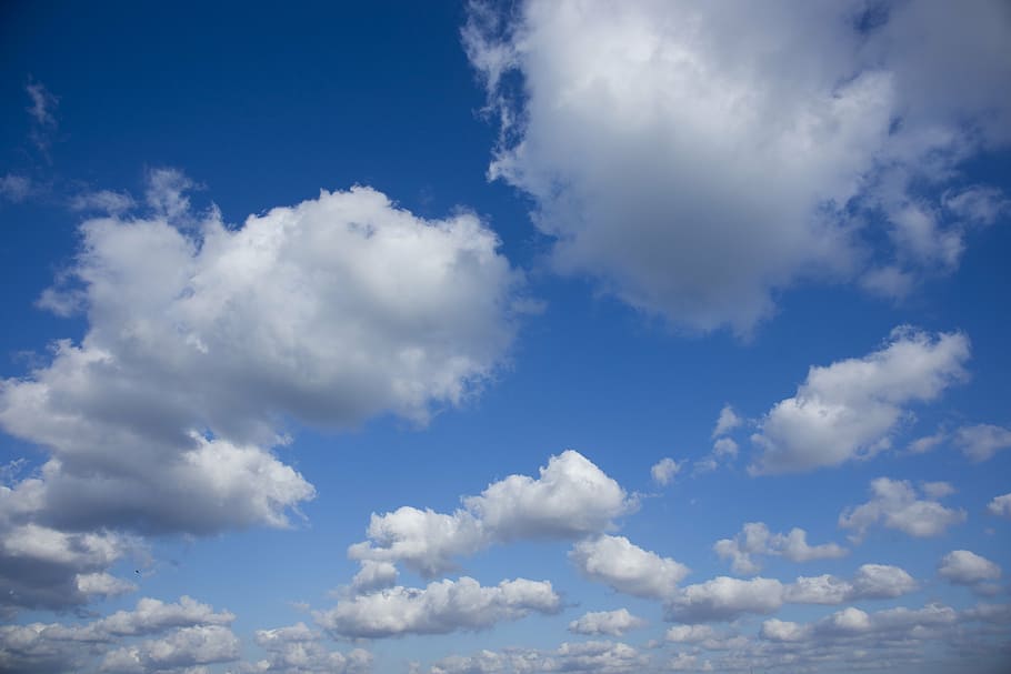 white clouds, blue, summer, composition, space, unbelievable HD wallpaper