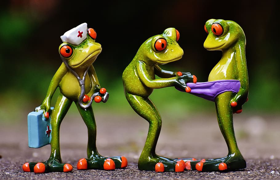 closeup photo of three frogs figurines, emergency, figures HD wallpaper