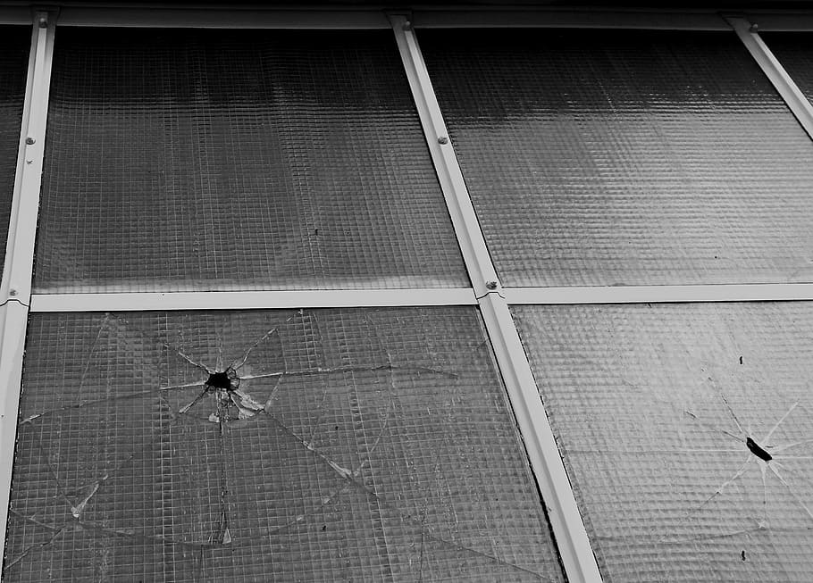 window, disc, glass, broken, sheet, leave, building, facade HD wallpaper