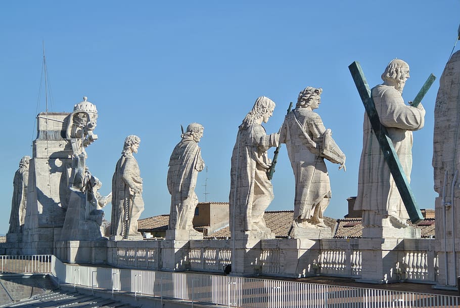rome, st peter's, saints, sculpture, statue, human representation HD wallpaper