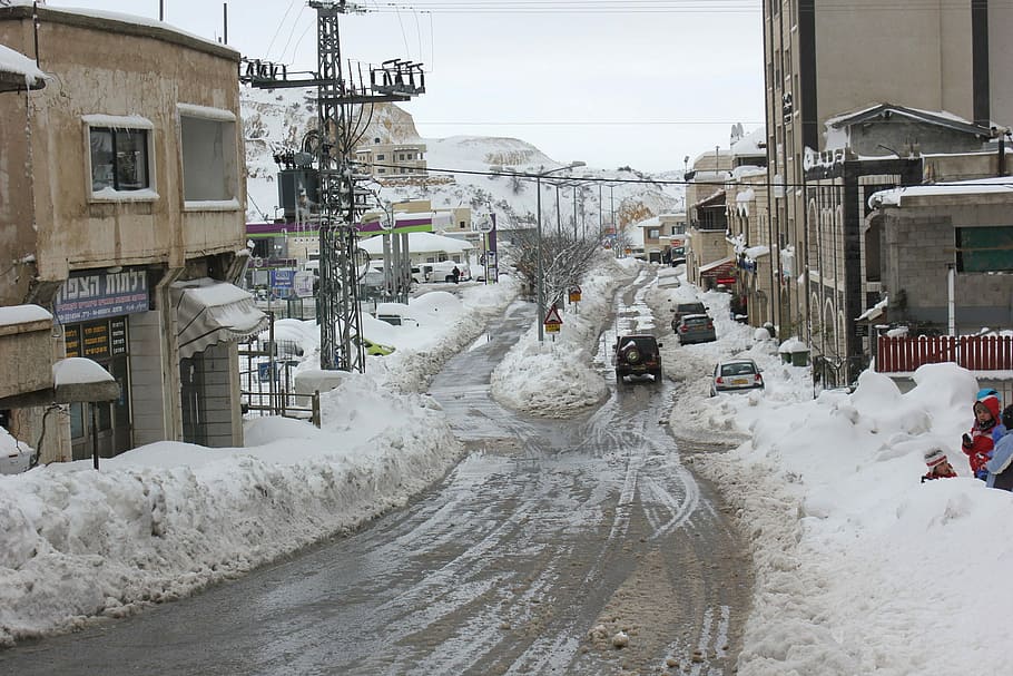 Majdal Shams, Golan, Winter, snow, cold temperature, building exterior HD wallpaper