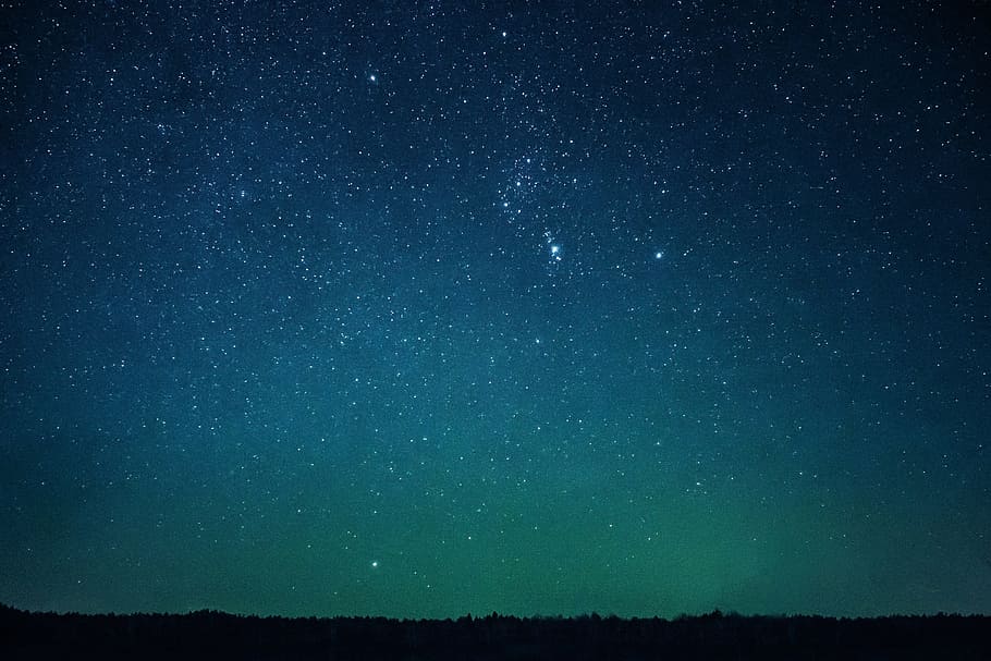 Stars in Night Sky, beautiful, dark, evening, galaxy, glimmer, HD wallpaper