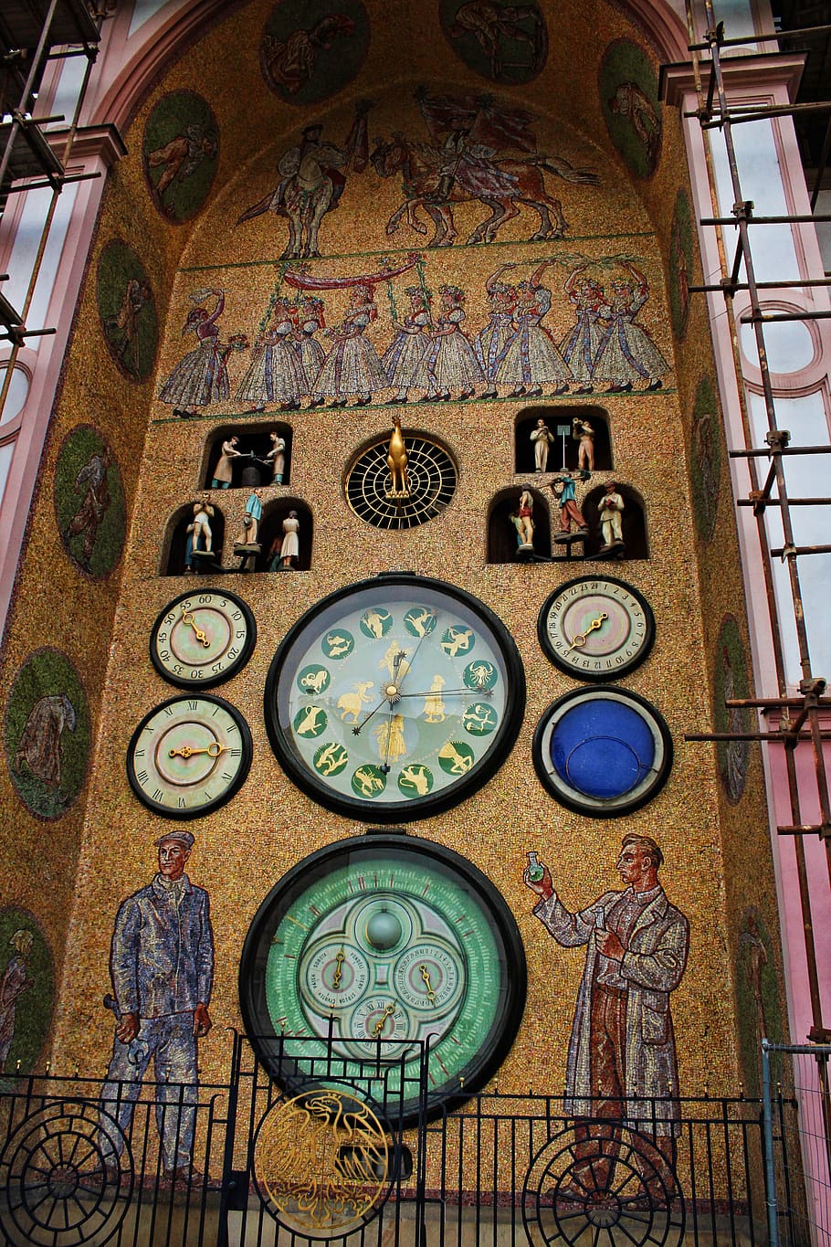 the astronomical clock, olomouc, monument, architecture, czech republic, HD wallpaper