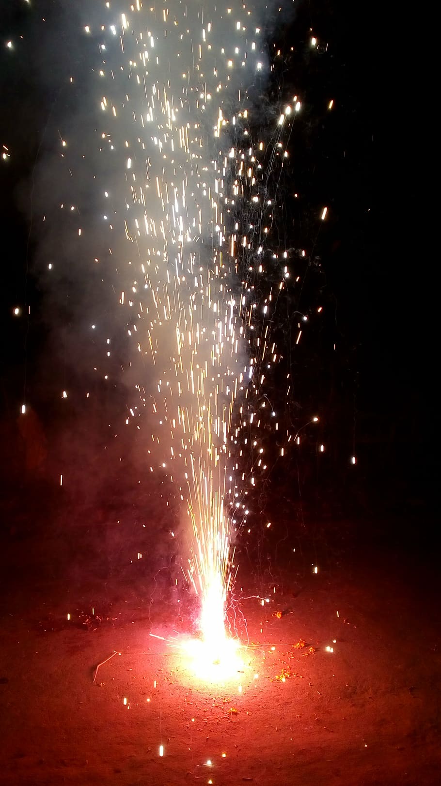 fire, lights, hot, flame, night, firework, celebration, motion HD wallpaper