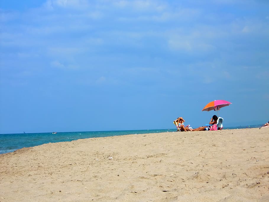 beach, sea, sand, sun, girl, women, leisure, holiday, water HD wallpaper