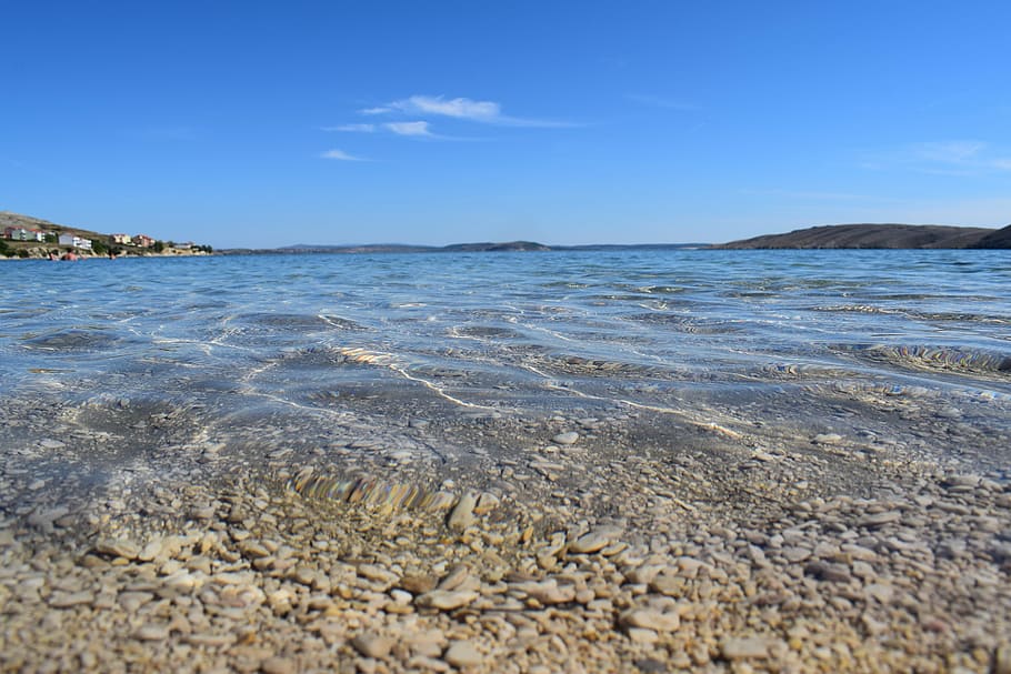 sea, wave, blue, croatia, adriatic sea, beach, viz, pag, water HD wallpaper
