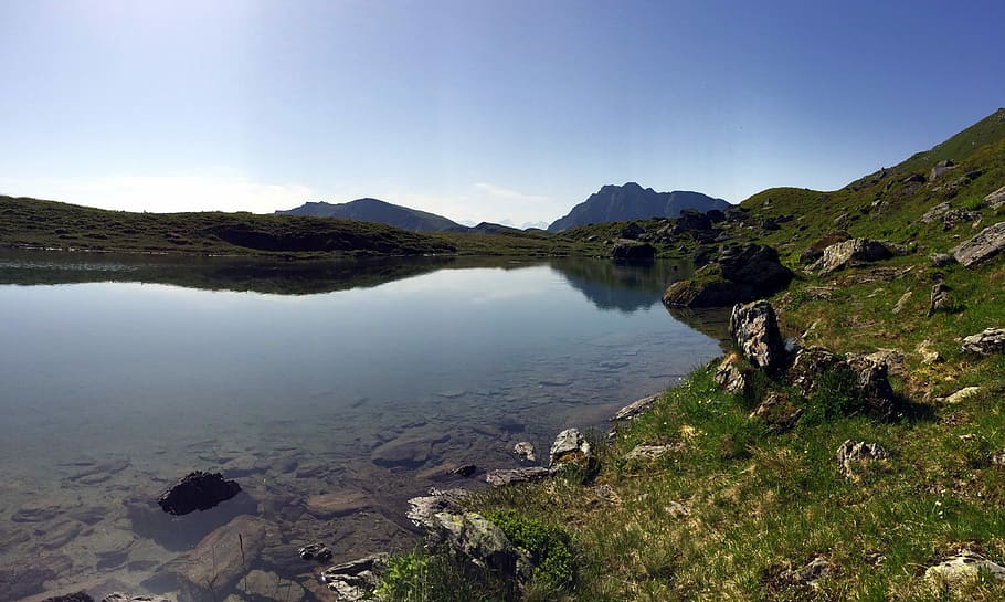 Summer, Alm, Mountains, Saalbach, bergsee, crystal clear, scenics HD wallpaper