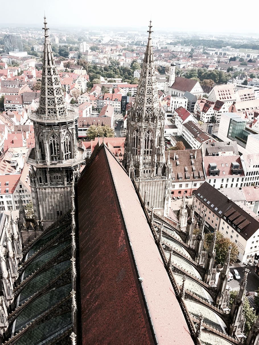 view, ulm cathedral, panorama, outlook, scenery, city view HD wallpaper