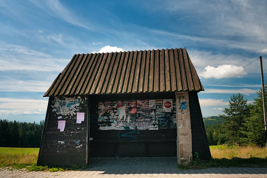 bus, stop, poland, silesia, sun, summer, clouds, sky, cloud - sky HD wallpaper