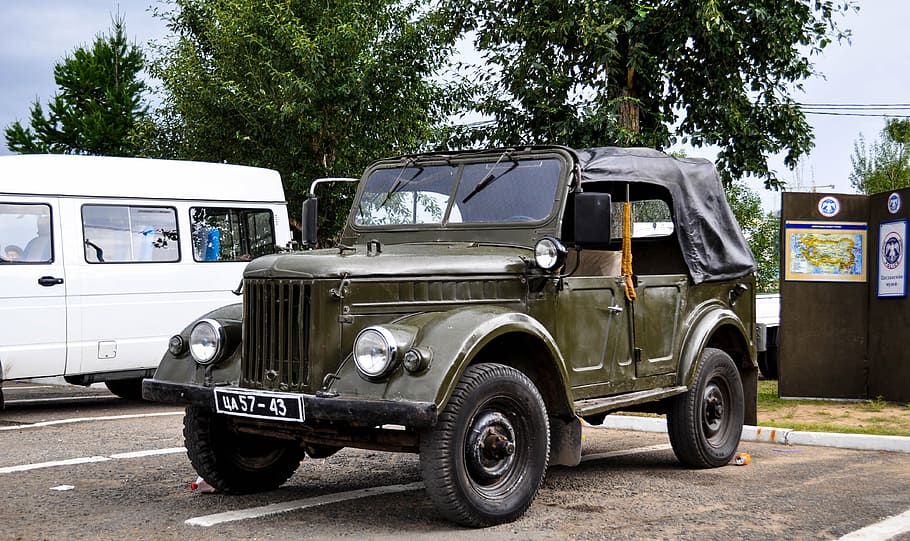 soviet, car, jeep, old, vintage, russian, transport, ussr, automobile HD wallpaper