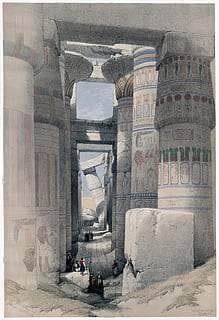 karnak temple, pillared hall, columnar, temple complex, egypt HD wallpaper