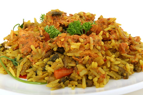 fried rice, asian, brown, catering, chicken, cholesterol, colorful HD wallpaper