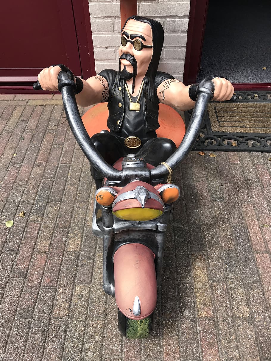 funny, motorcycle, biker, decoration, day, childhood, mode of transportation HD wallpaper