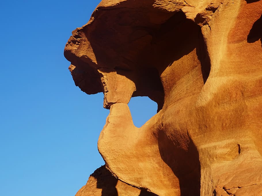 jordan, cliff, nature, low angle view, rock formation, sky HD wallpaper