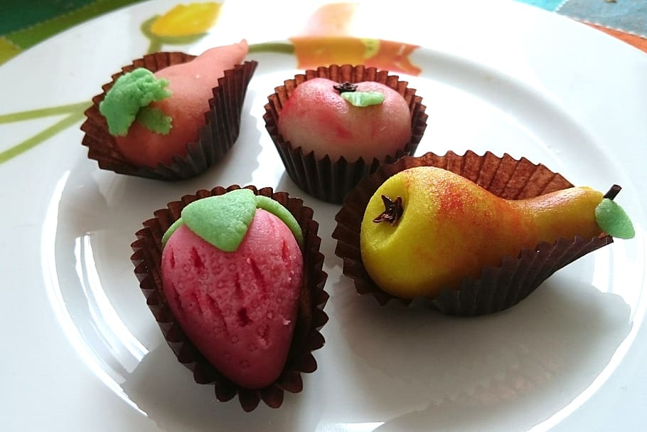 marzipan, sweets, fruits, food and drink, sweet food, freshness HD wallpaper