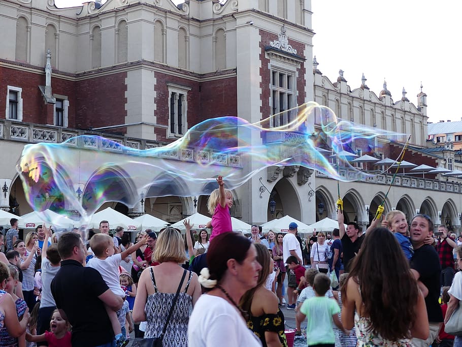 kraków, fun, soap bubbles, the market, let bubble, the addition of HD wallpaper
