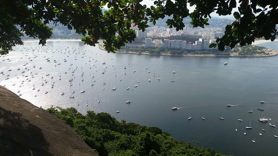 rio de janeiro, sugar loaf pão de açúcar, mar, urca, red beach, HD wallpaper