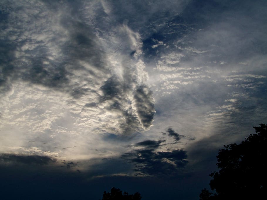 sky, clouds, mood, cloud - sky, beauty in nature, low angle view HD wallpaper