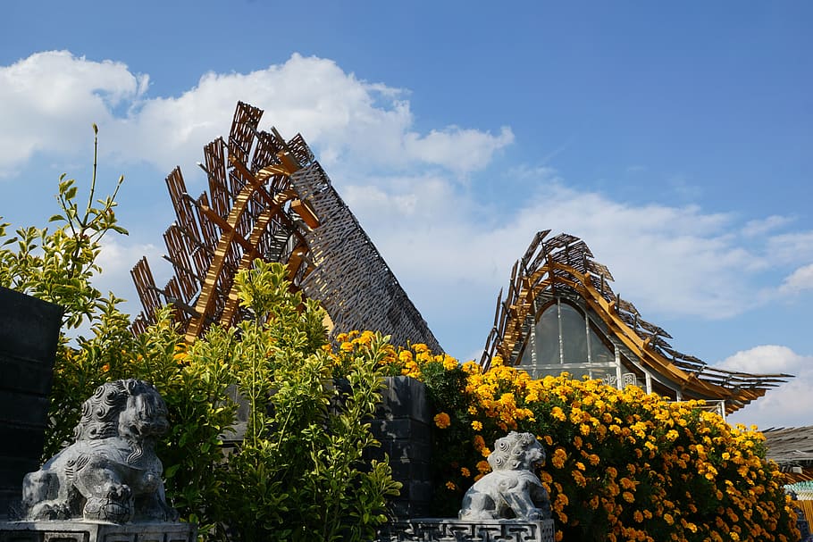 architecture, china, building, expo, sky, built structure, nature HD wallpaper