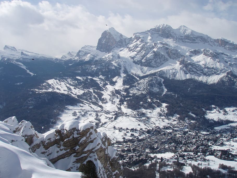 italy, dolomites, snow, cold temperature, mountain, winter HD wallpaper
