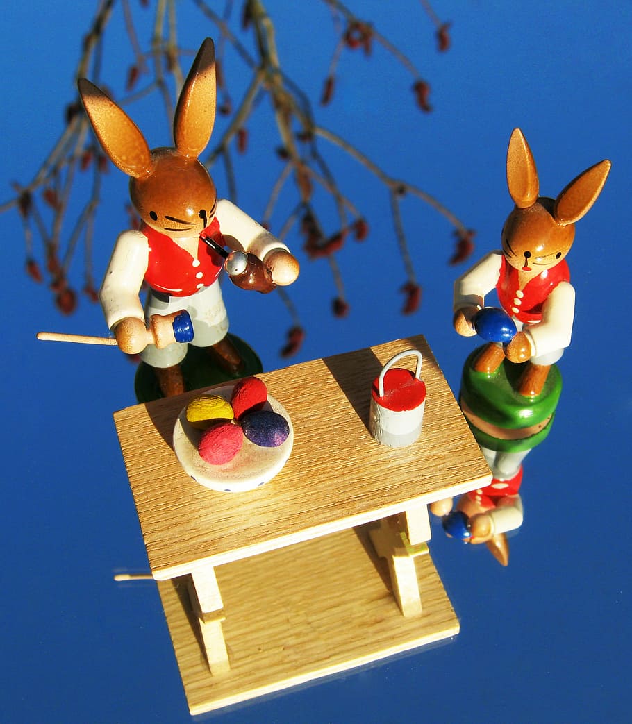 easter bunny, figures, paint, spring, brush, no people, representation HD wallpaper